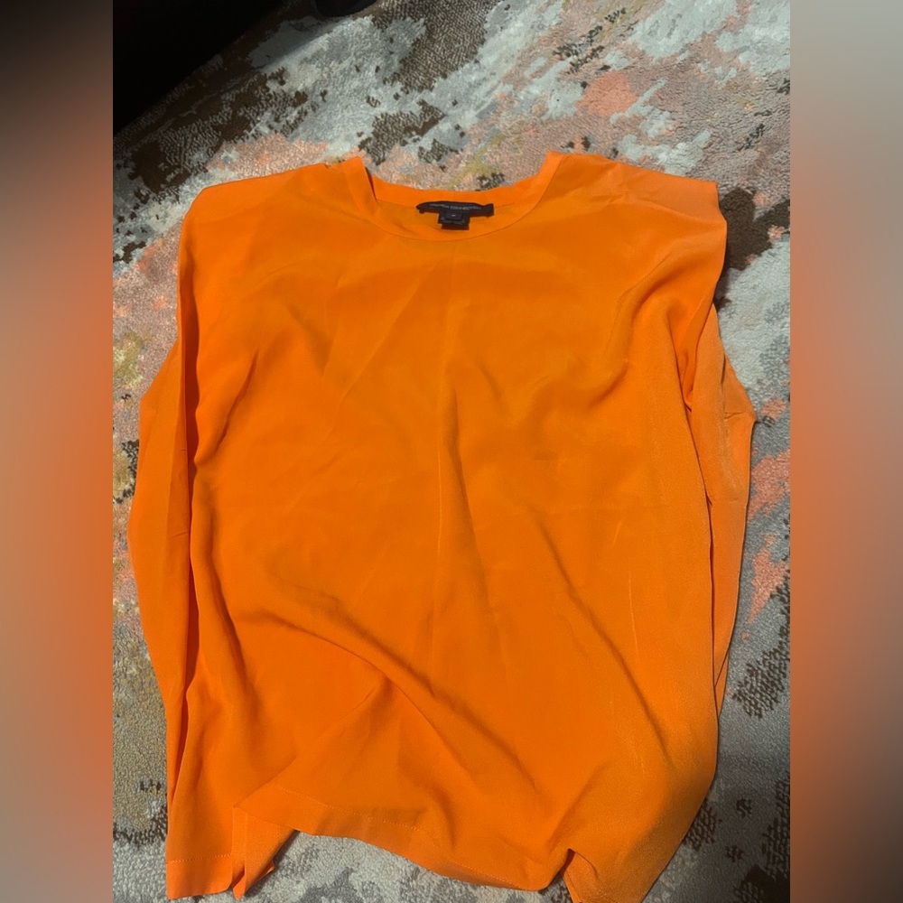 French connection Orange semi sheer blouse